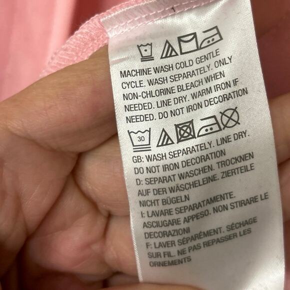 Línea Leisure Pink Embroidered Cotton Blend Track Jacket Size XS Vintage 90s - Picture 12 of 14